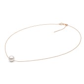 Lănțișor aur roz 14k cu perlă naturală, 37-40 cm DiAmanti PFR09-G_W-G